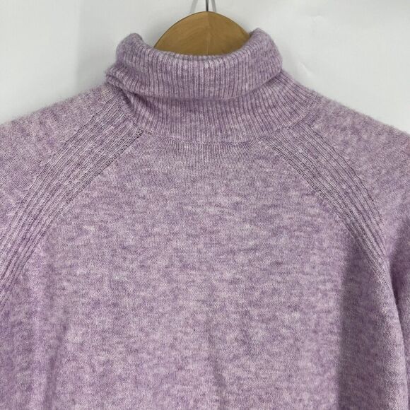 J Crew Sweater Size XS Womens Purple Side Slit Turtleneck Supersoft Yarn Knit - Picture 2 of 8